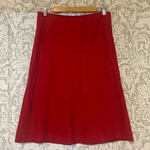 Zara Red A-Line Skirt
